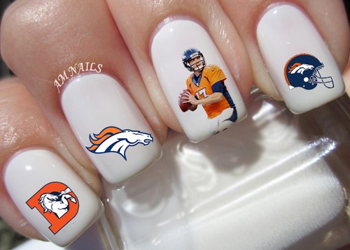 Denver broncos nail art - denver,